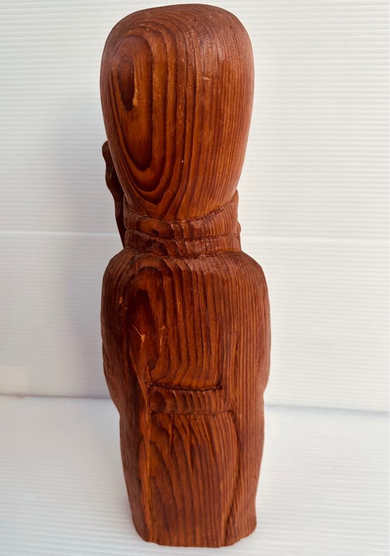 アンティーク工芸品　七福神　福禄寿(ふくろくじゅ）木彫り　直径　11.5❌37㎝