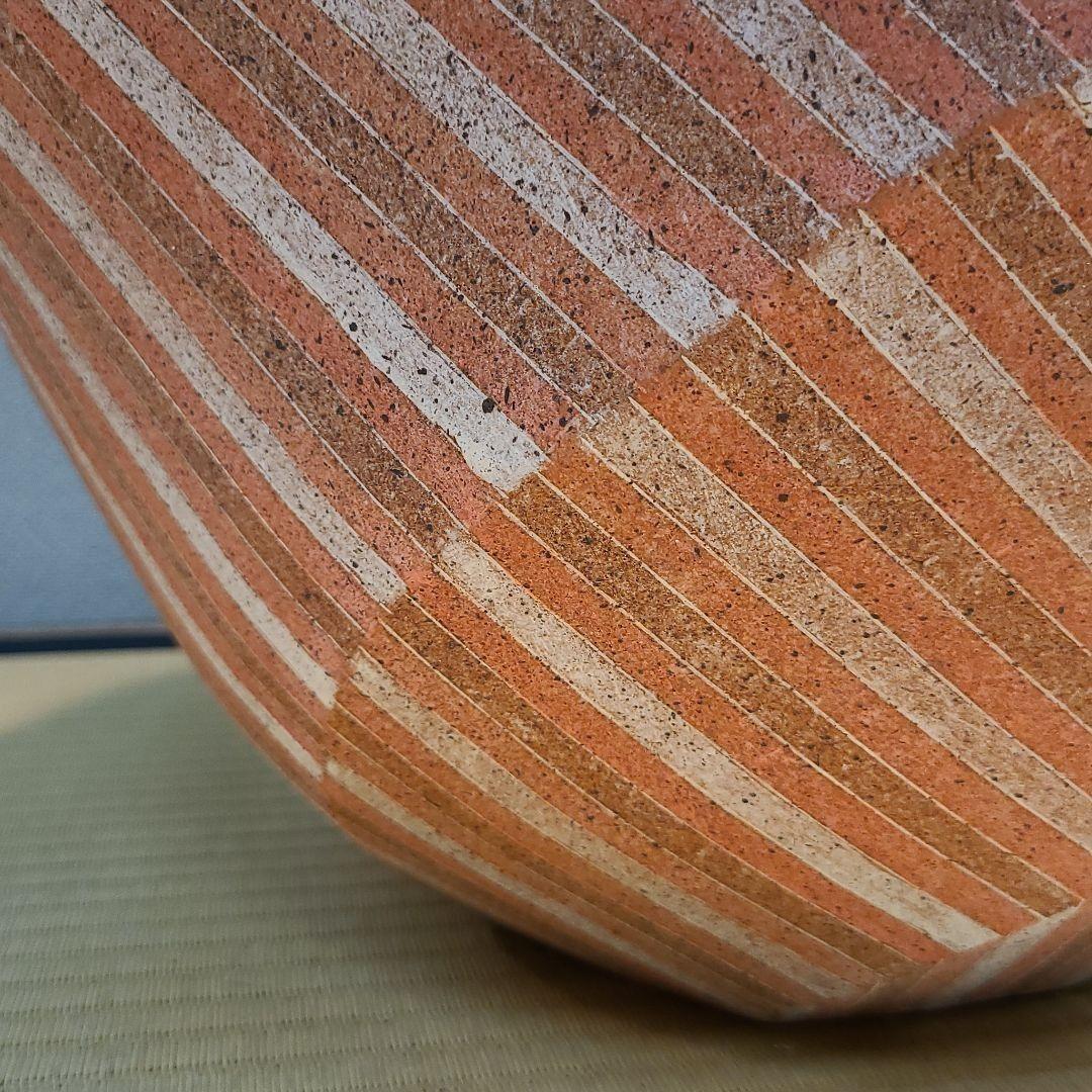 信楽焼 石山哲也作 象嵌泥彩大壷 高さ1尺5寸（約45cm） 本物保証