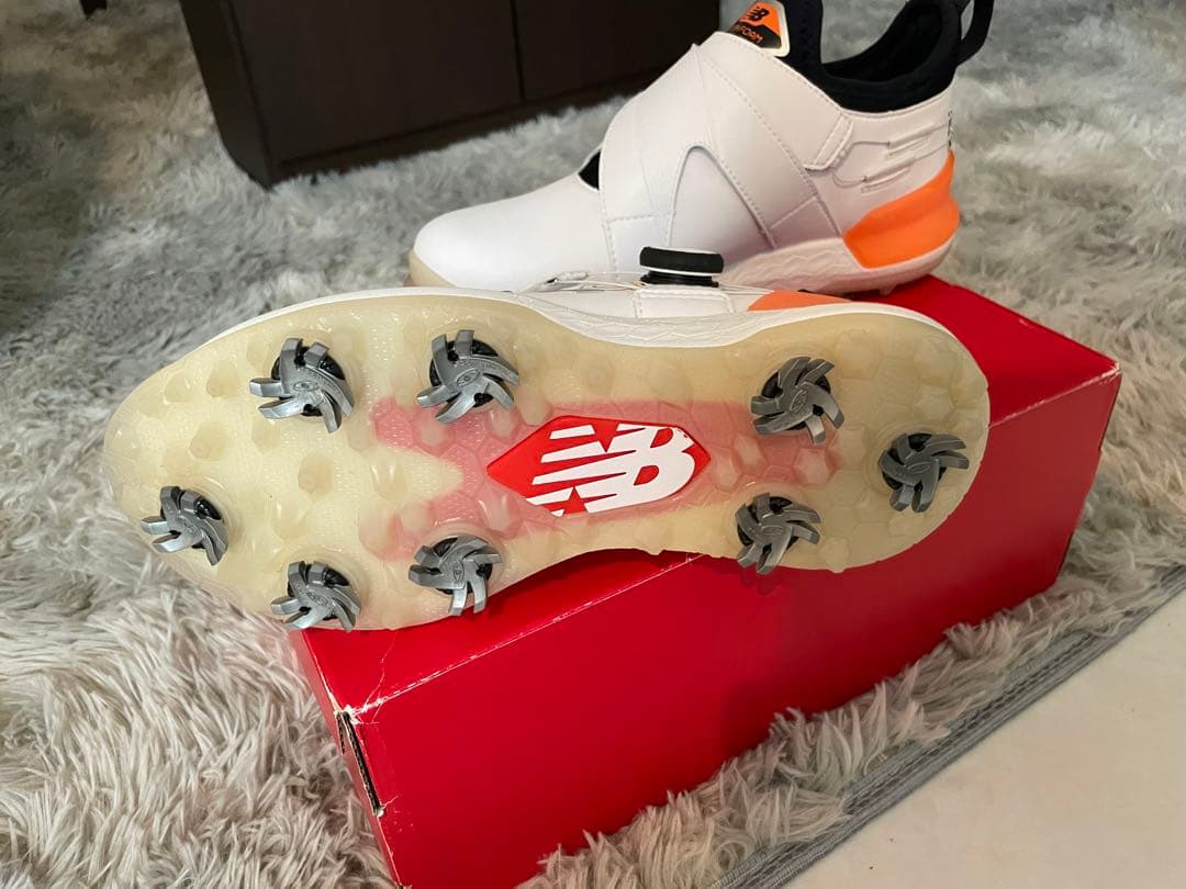 New Balance BOA ゴルフシューズ ホワイト/オレンジ