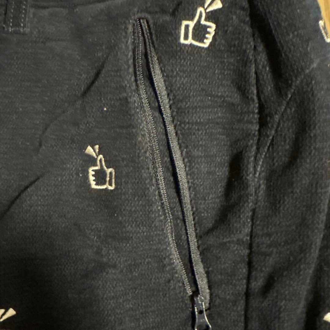 Pearl Gates 黒 サムズアップ刺繍パンツ