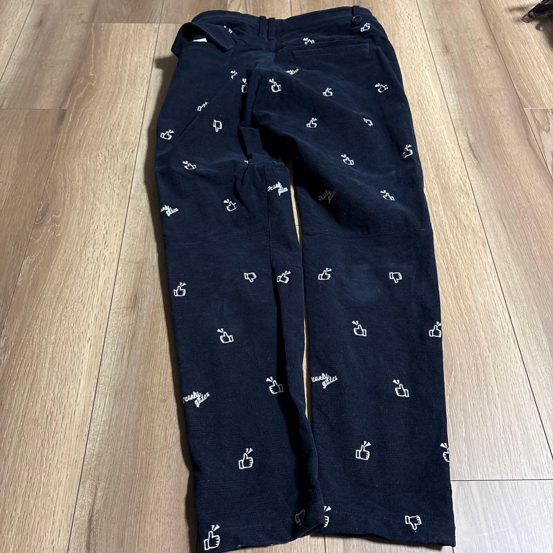 Pearl Gates 黒 サムズアップ刺繍パンツ