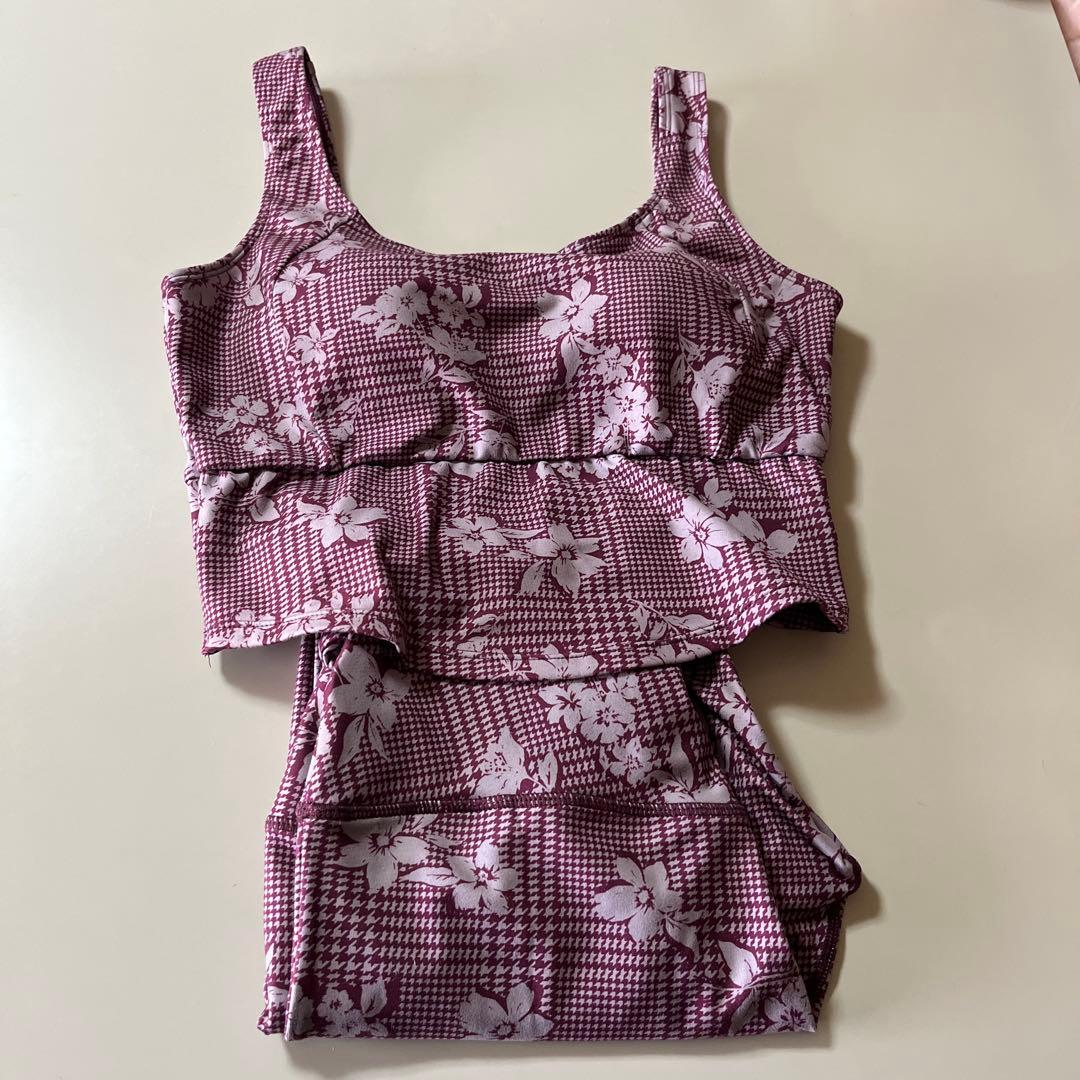 スカーラ　チェックブラトップ＆レギンス　ベリーM