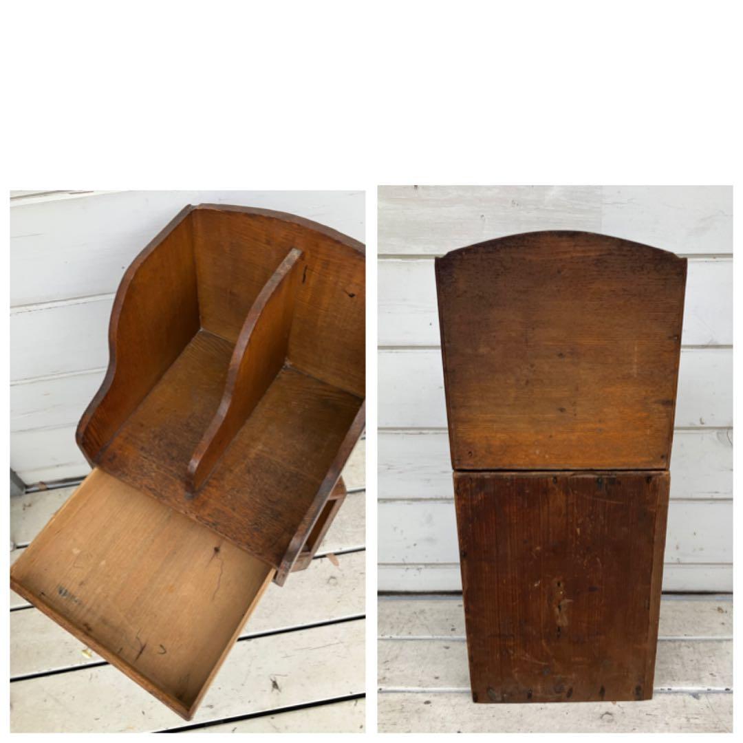 アンティーク　珍品　本立て　飾り棚　別々使用可能　スリムキャビネット