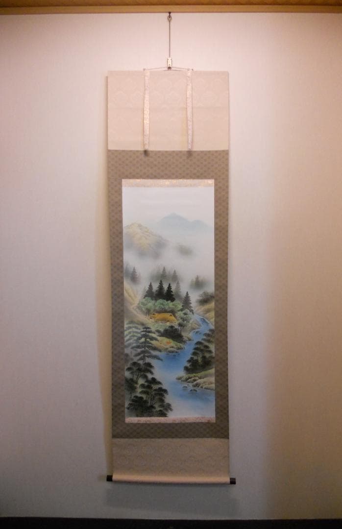 掛け軸 石田雪外 四神相応図 絹本 希少 軸装 茶道具 掛軸 美品 です。