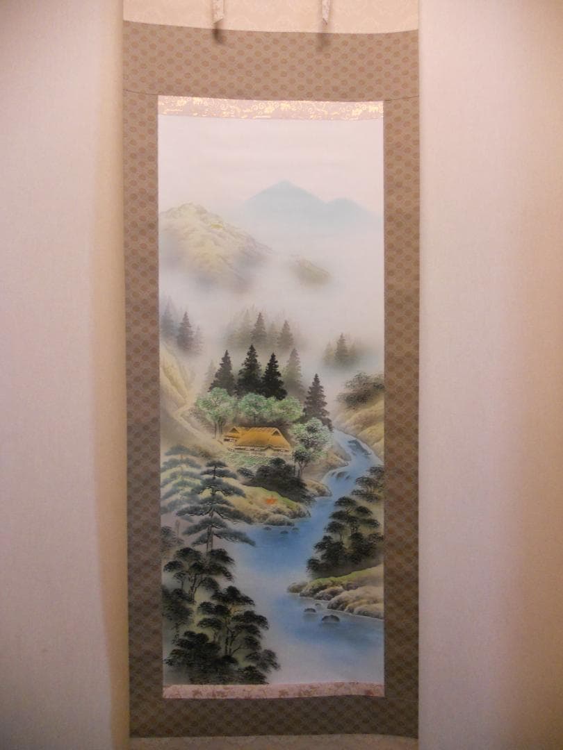 掛け軸 石田雪外 四神相応図 絹本 希少 軸装 茶道具 掛軸 美品 です。