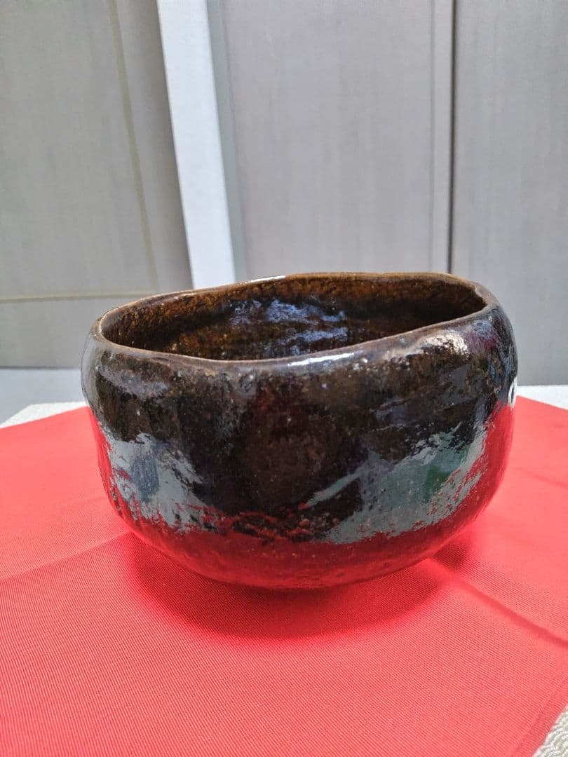 暑中お値下げしました　 茶碗大樋年朗(長左衛門)作鵬雲斉箱書飴釉逸品