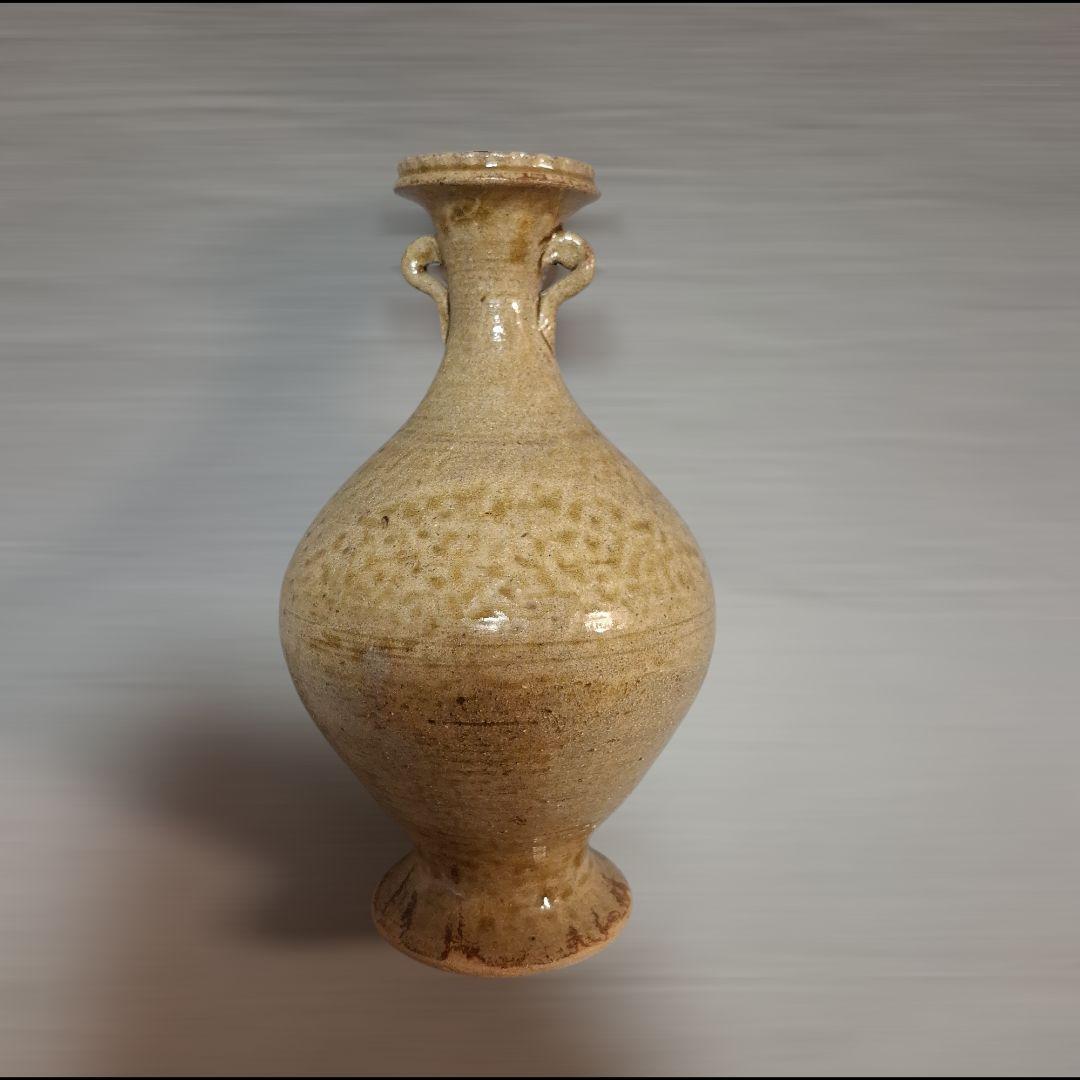 唐津焼　眉山窯　花瓶　耳付飾り壺 　花器 インテリア　壺　工芸品　陶芸　床の間