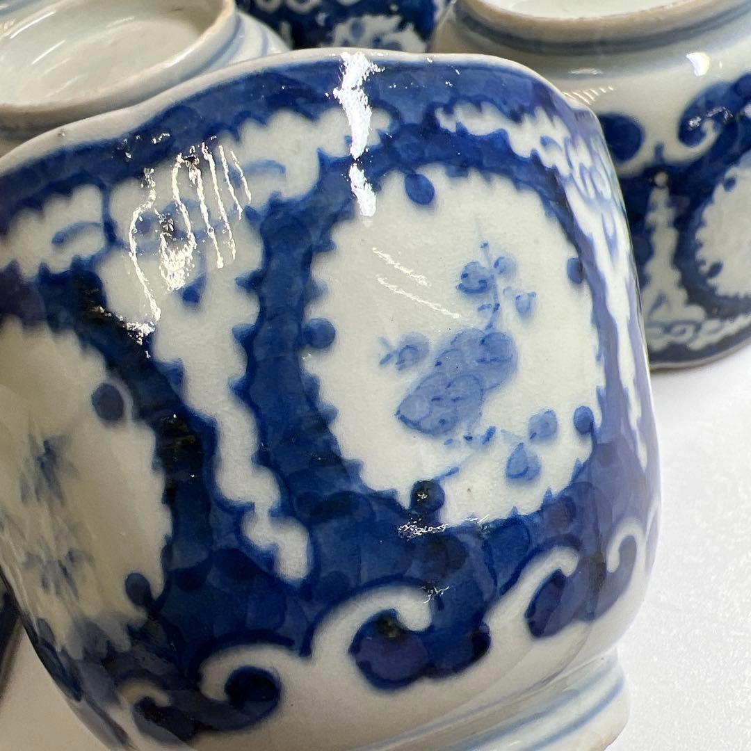 専用古伊万里　染付大猪口17客　木箱口径約8.5㎝　東Y7-0620⭐︎2Fトヒコ