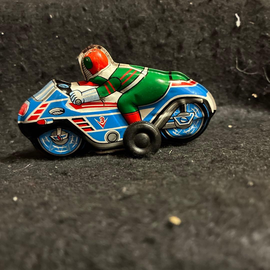 昭和レトロ　ブリキのおもちゃ　仮面ライダーV￼3 バイク