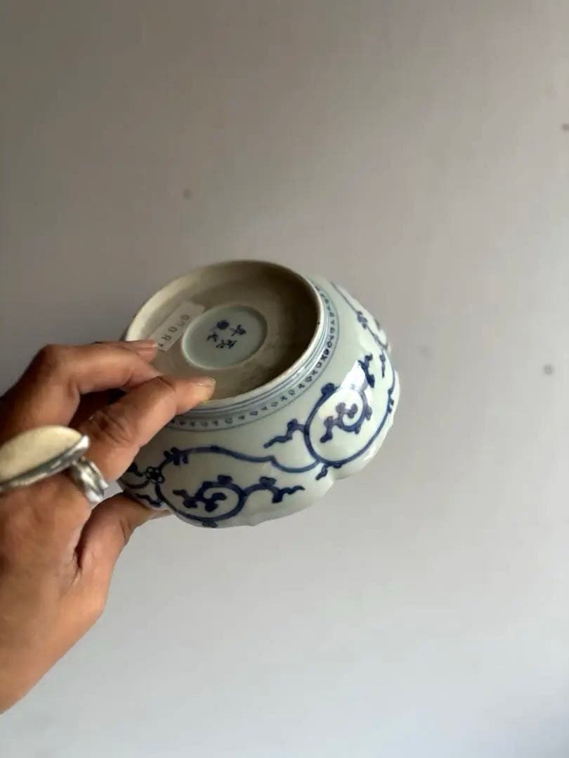 【なおなお様リクエスト】784 骨董 古伊万里 芙蓉手輪花なます皿 3枚おまとめ