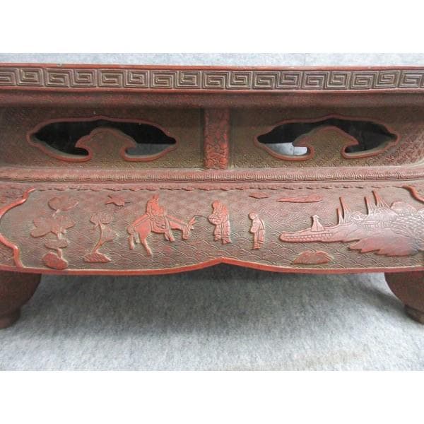 堆朱平卓唐人風景図 [B28180]