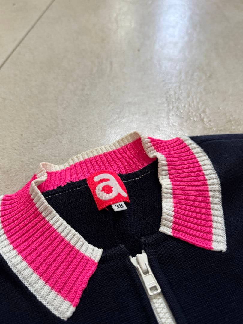 archivio アルチビオ 38ネイビー ジップアップ セーター レディース