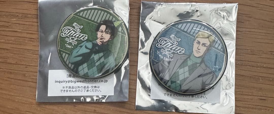 進撃の巨人 プリンスホテル レストラン 特典 缶バッジ リヴァイ エルヴィン