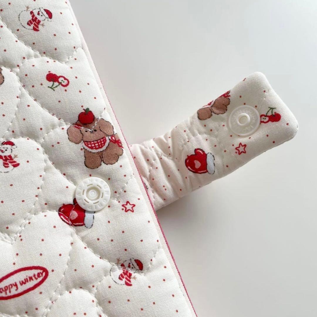 早い者勝ち　韓国　バインダー　カバー　貯金　現金管理　わんちゃん　赤　ストライプ