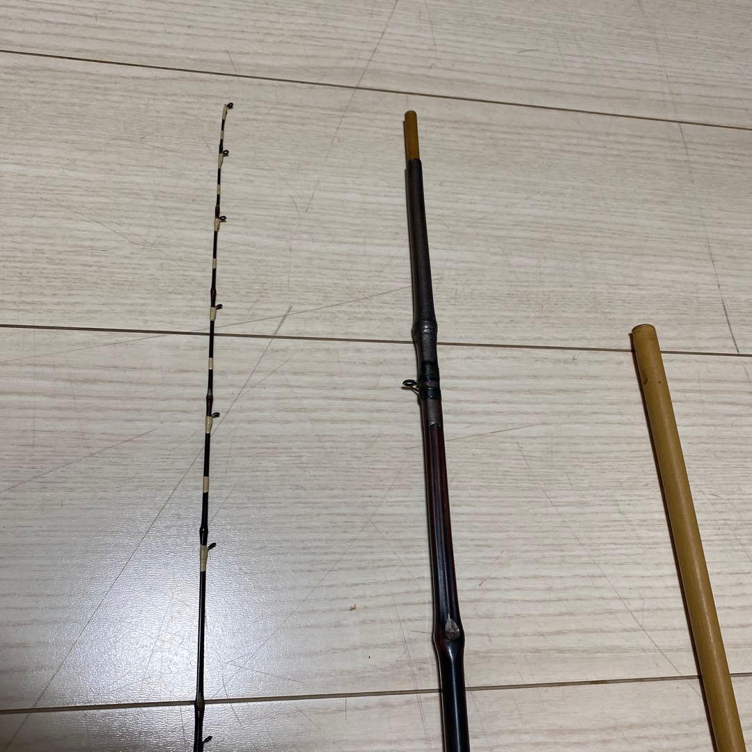 吉治作　穂先まで竹製 チヌヘチ落とし込み竿 約2.7m 感度食い込み抜群です