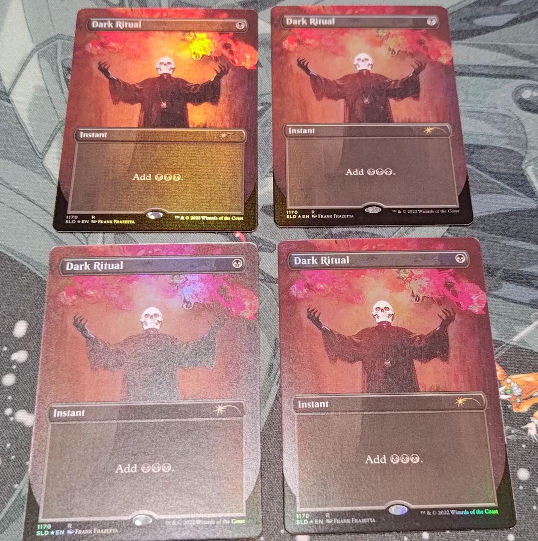 暗黒の儀式/Dark Ritual×4枚セット Foil ボーダーレス版
