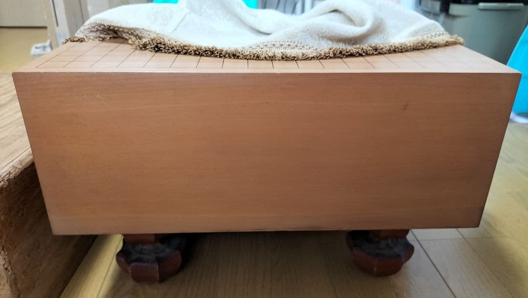 超高級碁盤　希少蛤碁石　購入80万円 新榧脚付き 碁盤柾目 重量約18.6kg