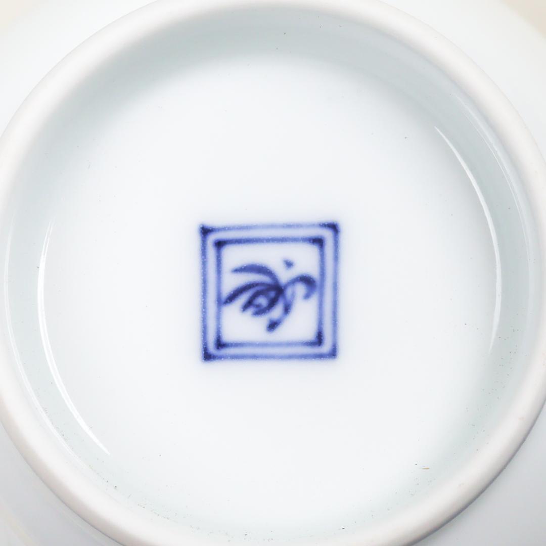 香蘭社 磁藝工房謹製 染錦模様 組湯呑 蓋付 箱付き 未使用