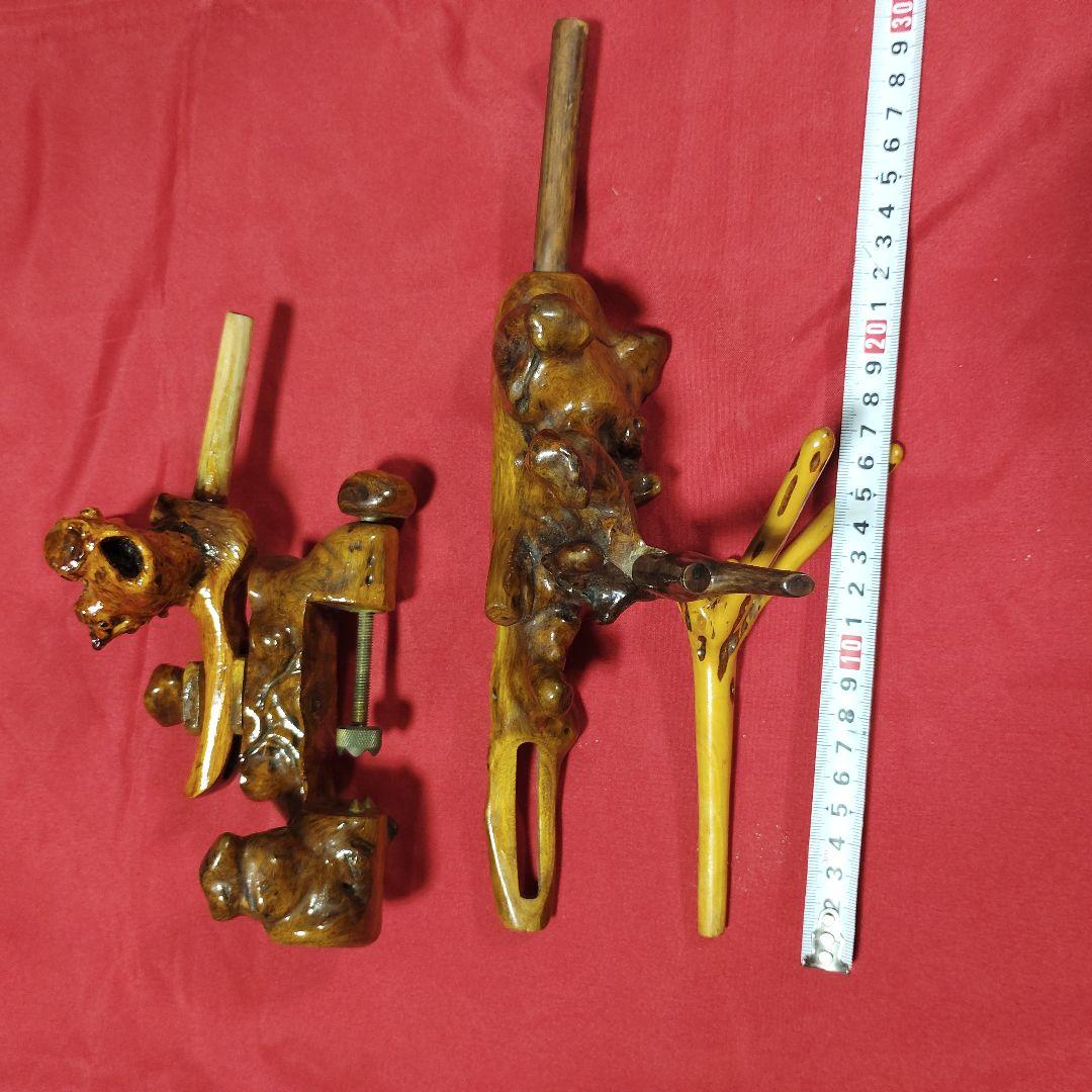 ヘラブナ釣り万力・希少天然杜松 弓型万力・杜松竿枕１点物希少です