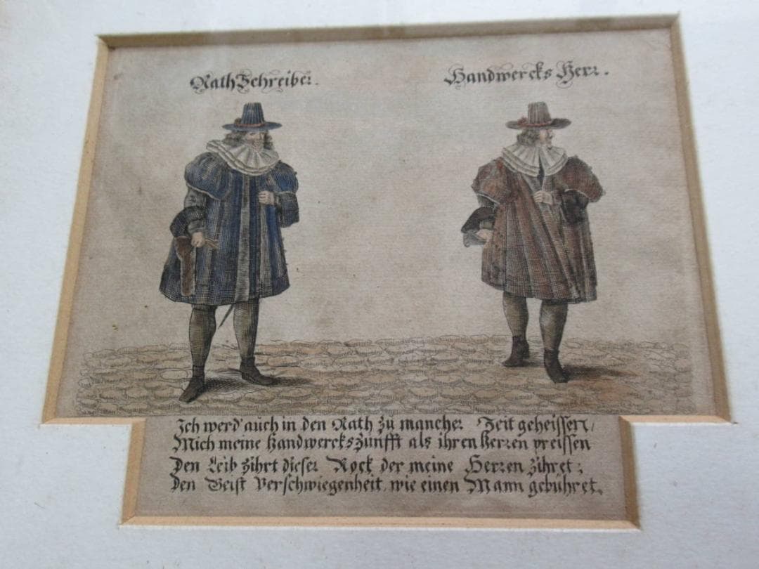 1700年頃英国◆古代ローマ皇帝 プロクラトル他記載書籍 ビュラン彫り銅版画額装