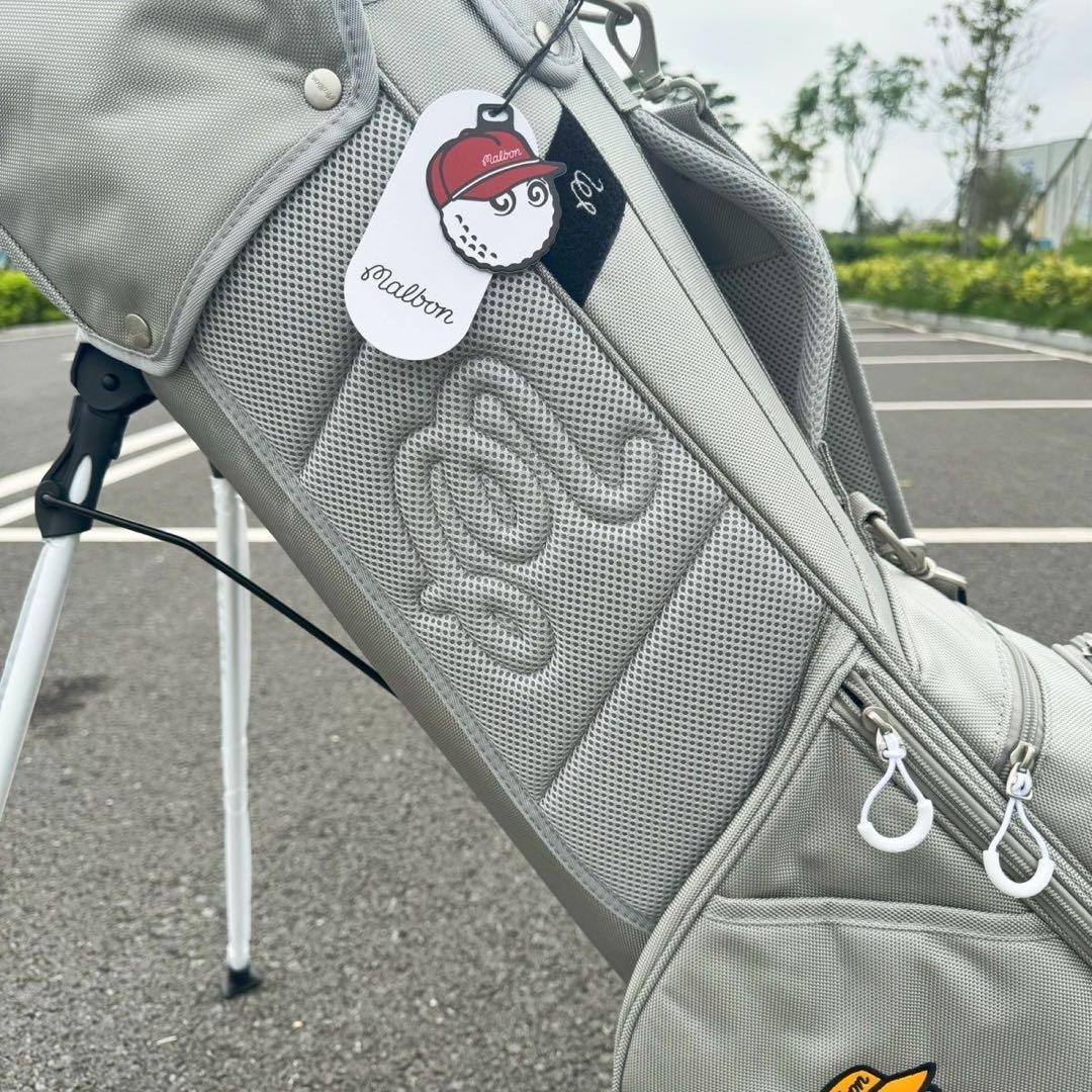 【即発送】 Malbon マルボン ゴルフ キャディバッグ スタンド式 グレー