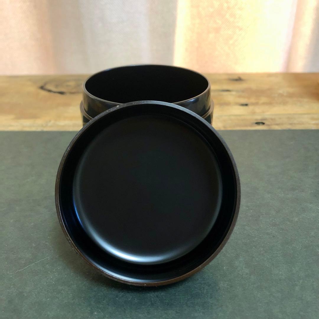 一后一兆 梅蒔絵黒大棗 共箱 茶道具