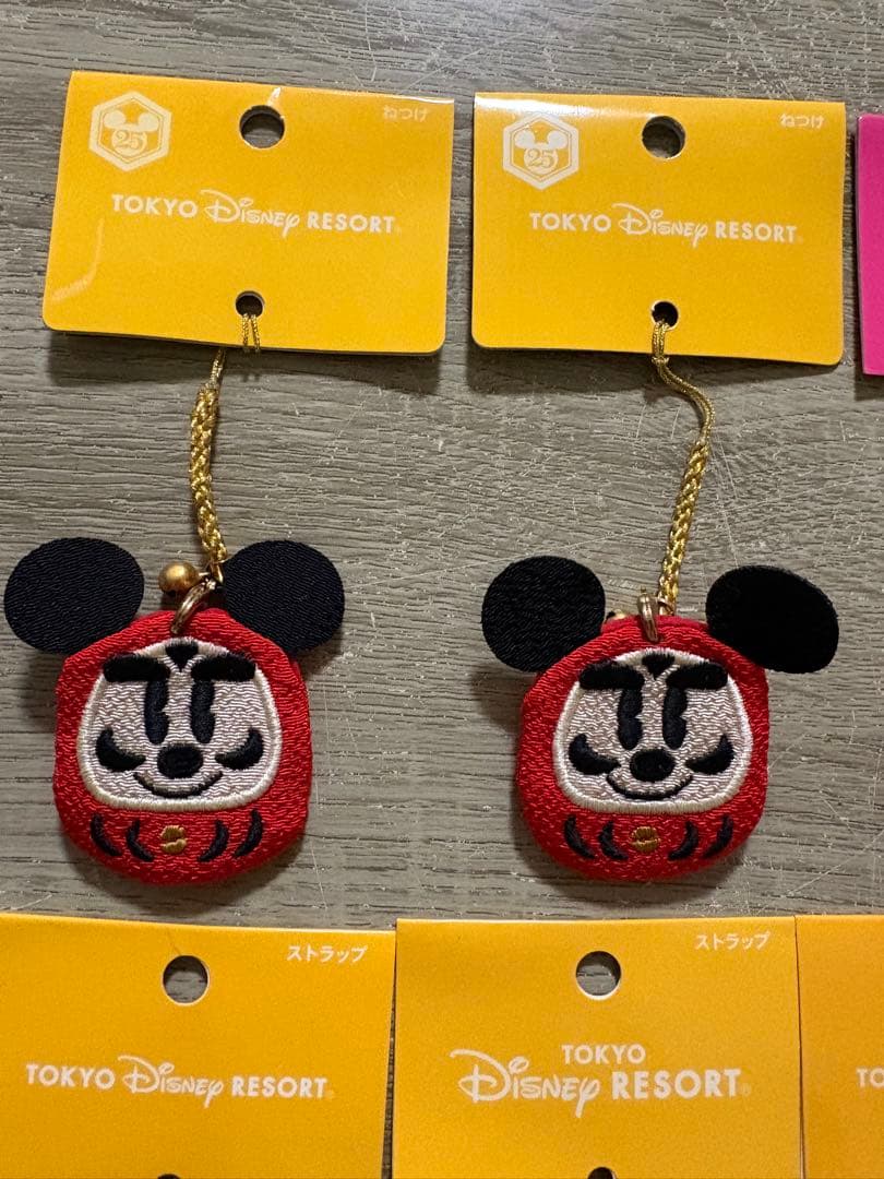 ディズニーキャラクター ストラップ ちりめん ねつけ セット