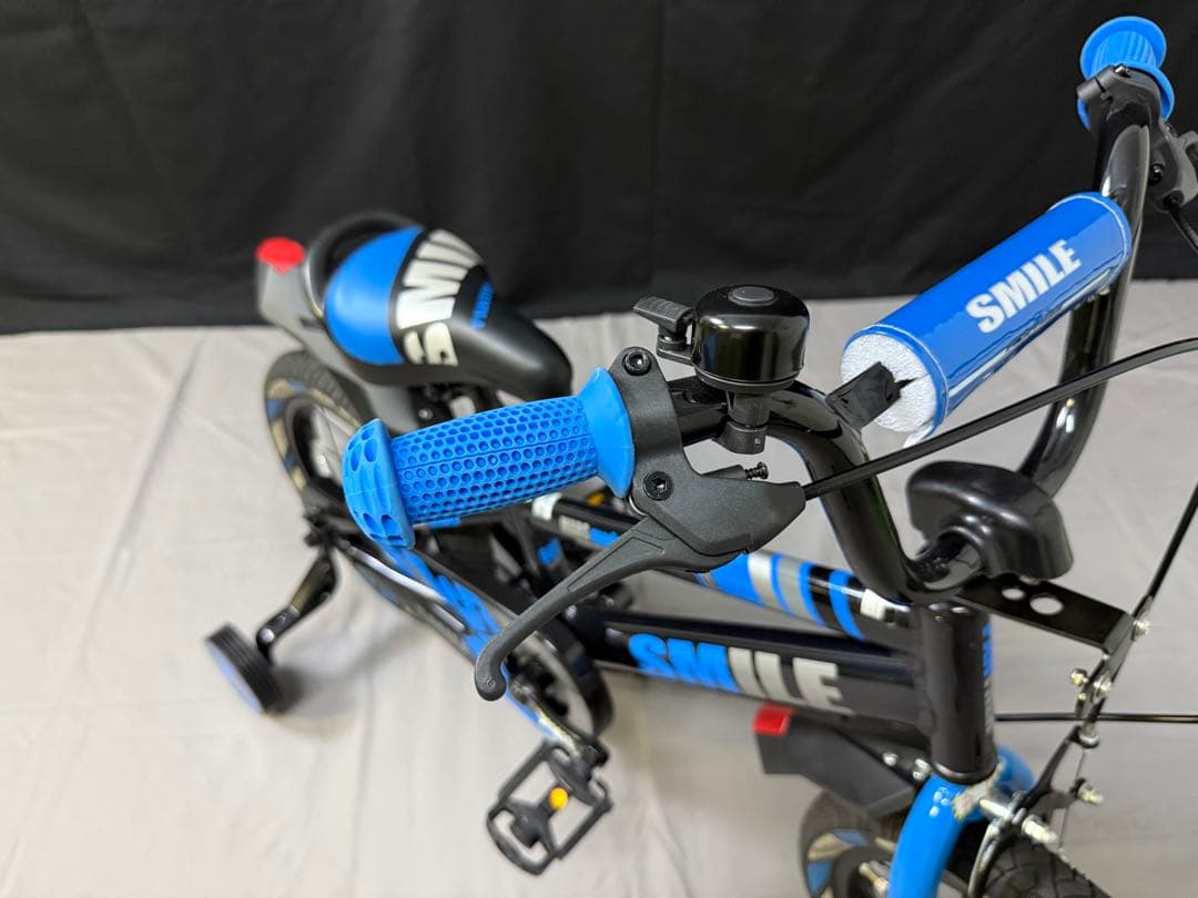 14インチ PANTHER SMILE 子供用自転車 補助輪付き ブラックブルー