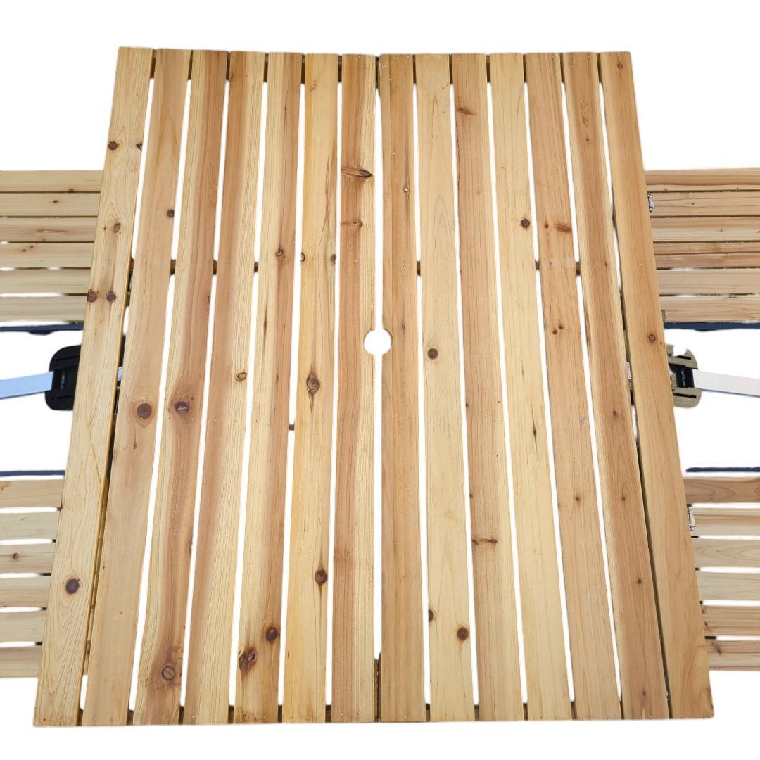 ウッドテーブル 椅子 一体型 テーブルセット 折りたたみ式 キャンプ 椅子4脚付