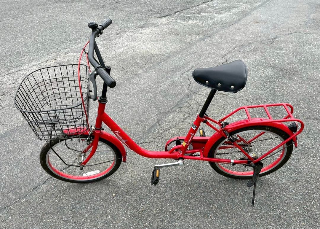 coccinelle 自転車 赤 レトロ おしゃれ コンパクト車【引き取り】