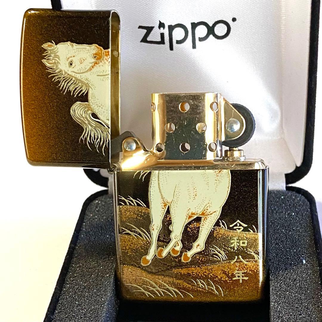 新品 Zippo 2026年 干支 午 本金蒔絵 和柄 縁起物 馬 ジッポー