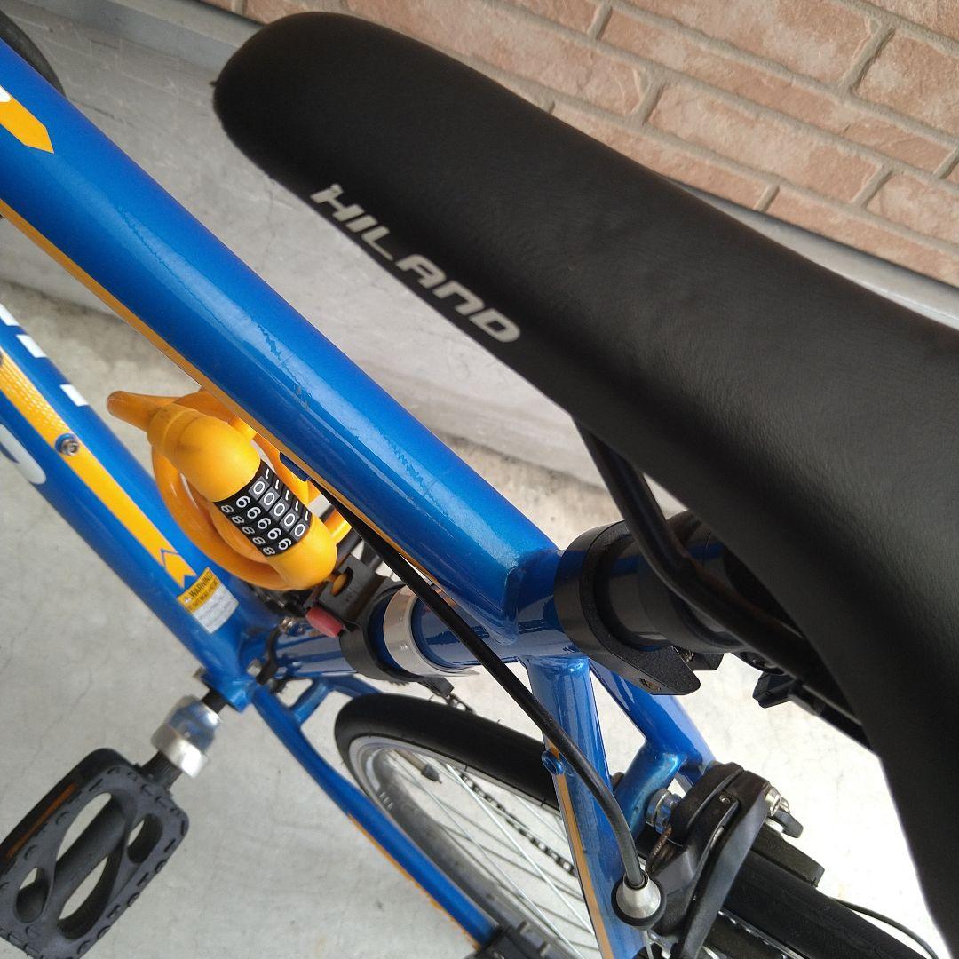 HILANDO クロスバイク 青/オレンジ 自転車 シマノ製14段変速