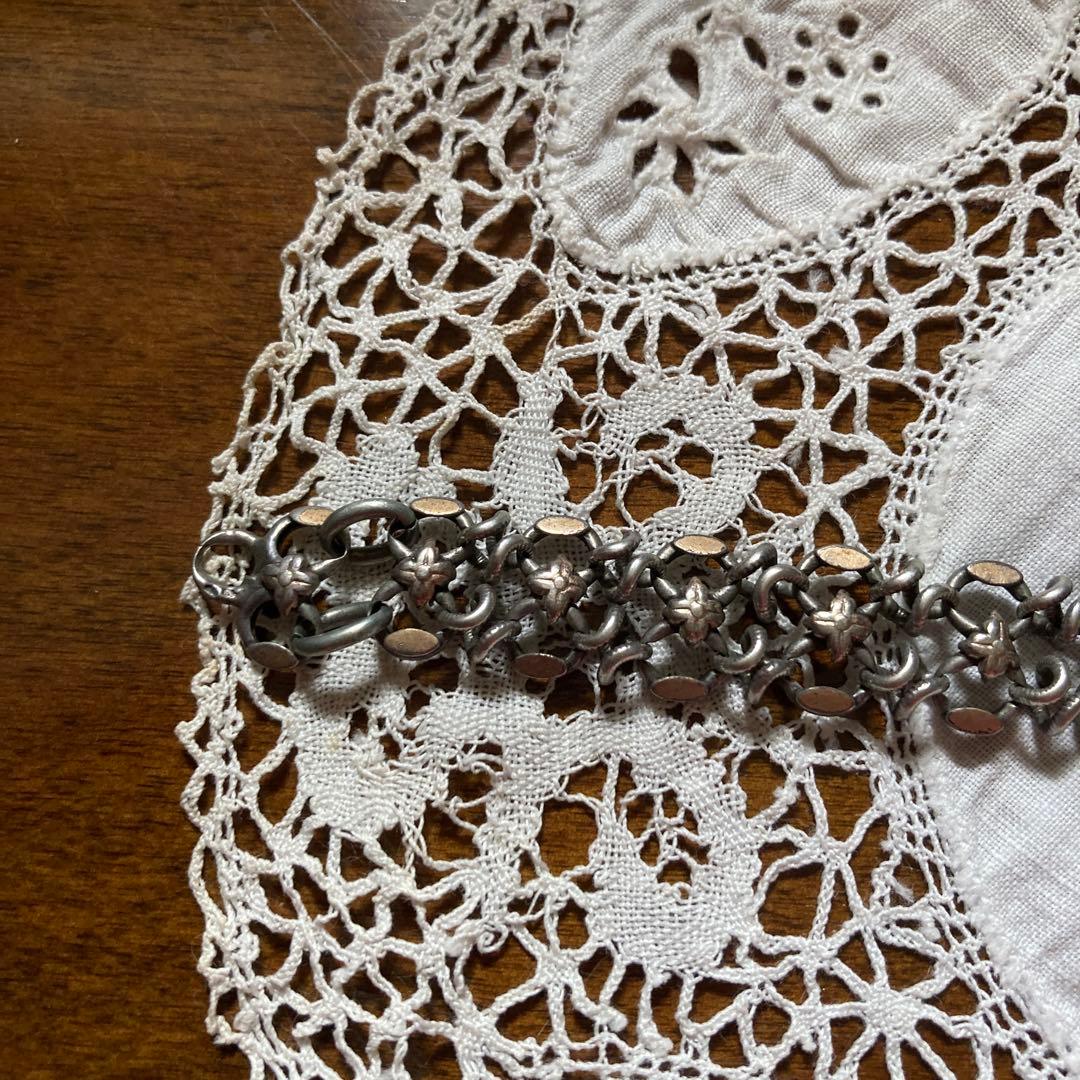 英アンティーク 金×銀 ブレスレット 百合モチーフ 腕輪