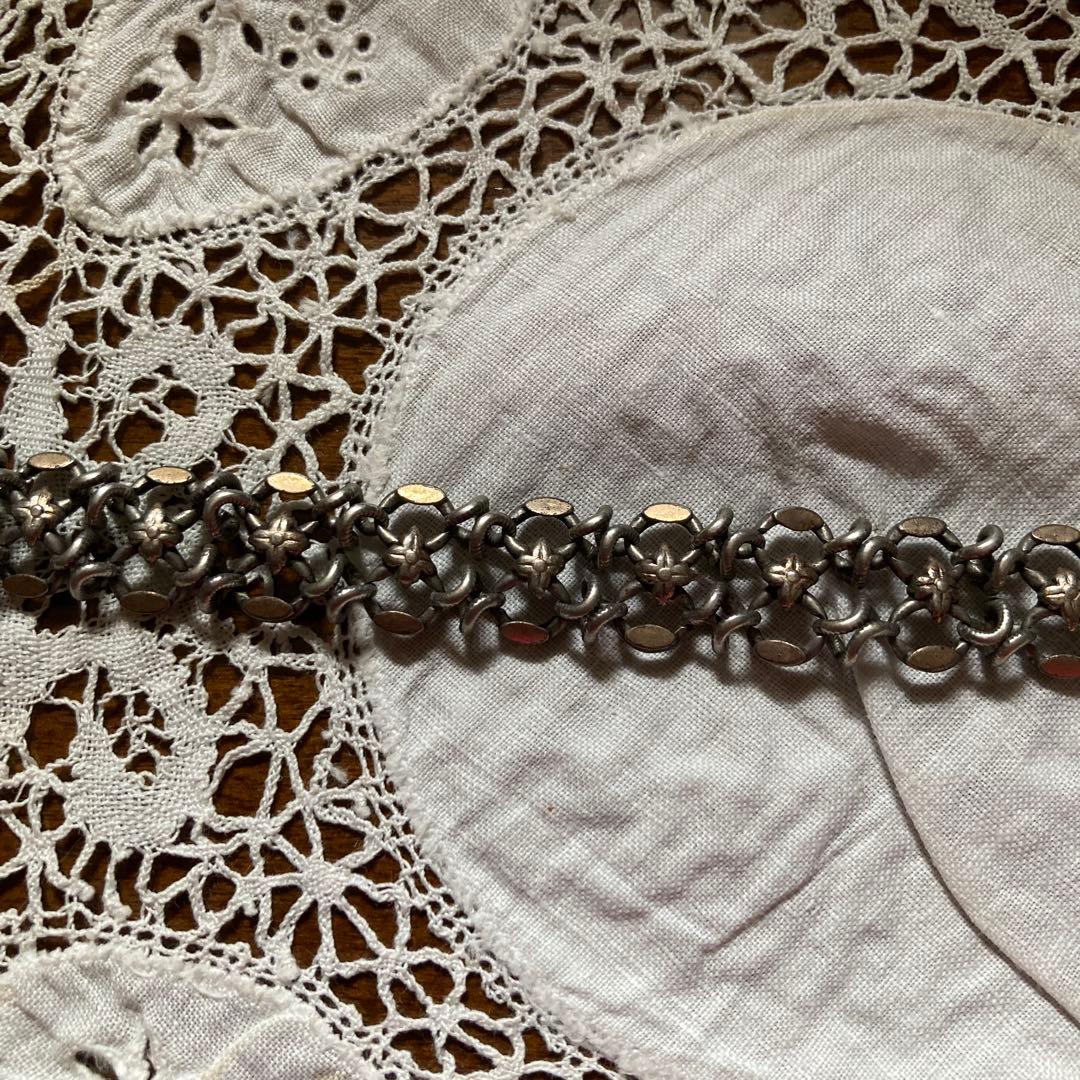 英アンティーク 金×銀 ブレスレット 百合モチーフ 腕輪