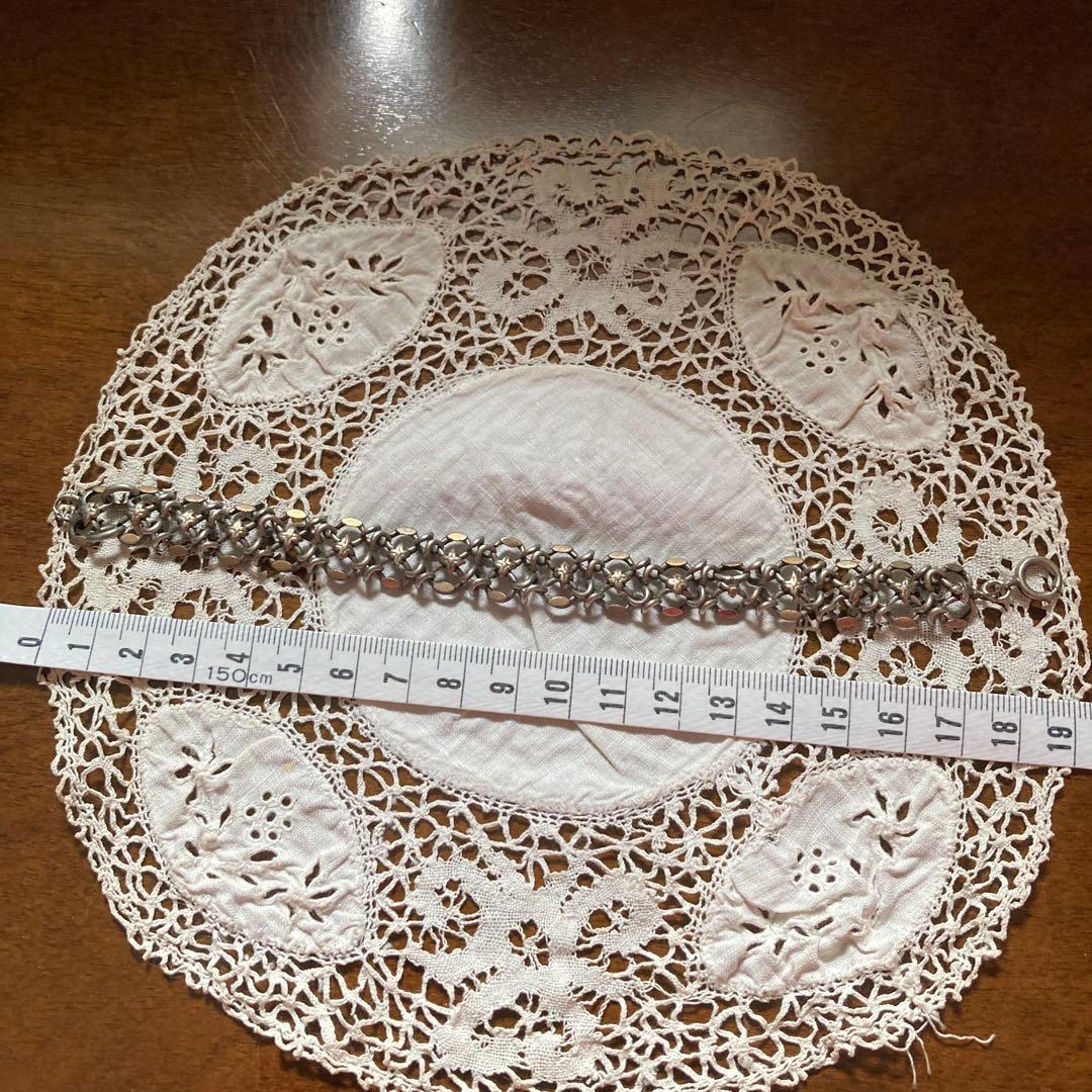 英アンティーク 金×銀 ブレスレット 百合モチーフ 腕輪