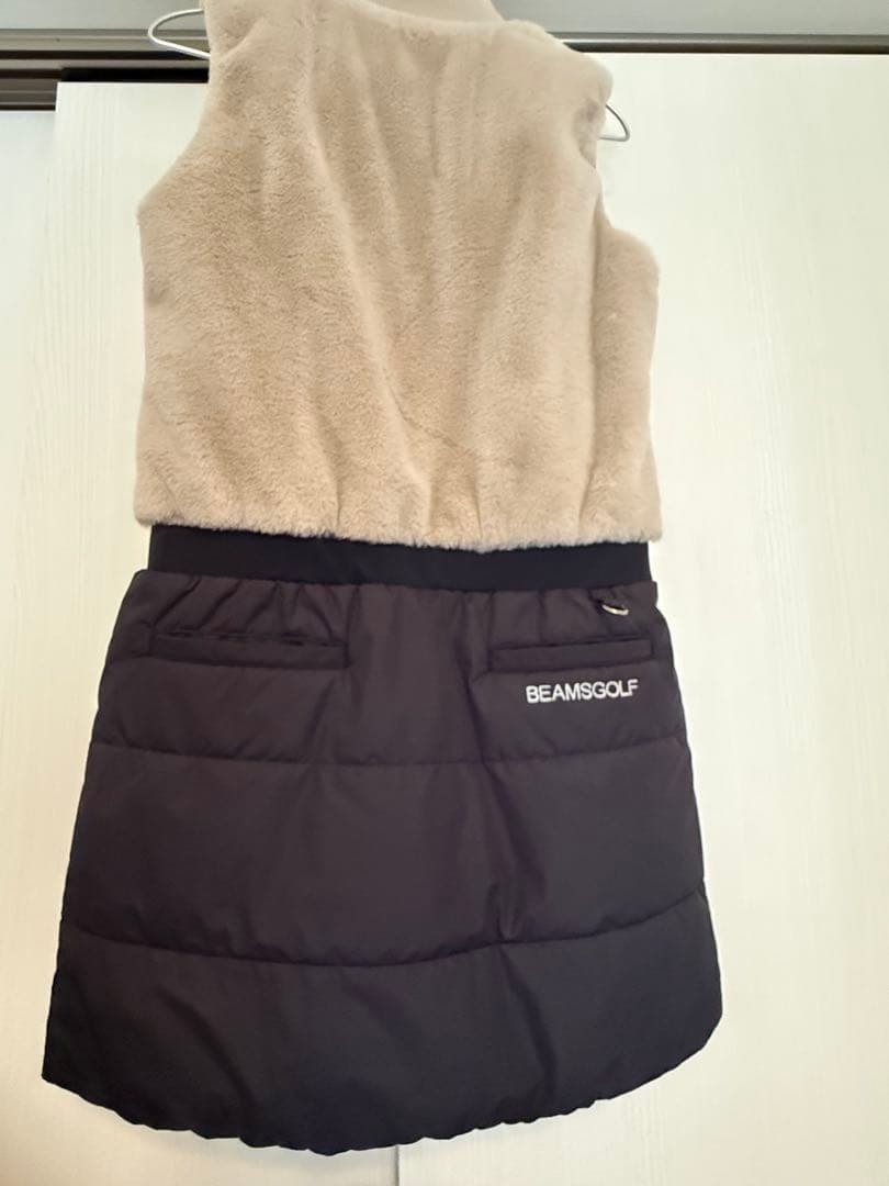未使用　ビームスゴルフ　beams golf ワンピース　ダウン　　ファー　M