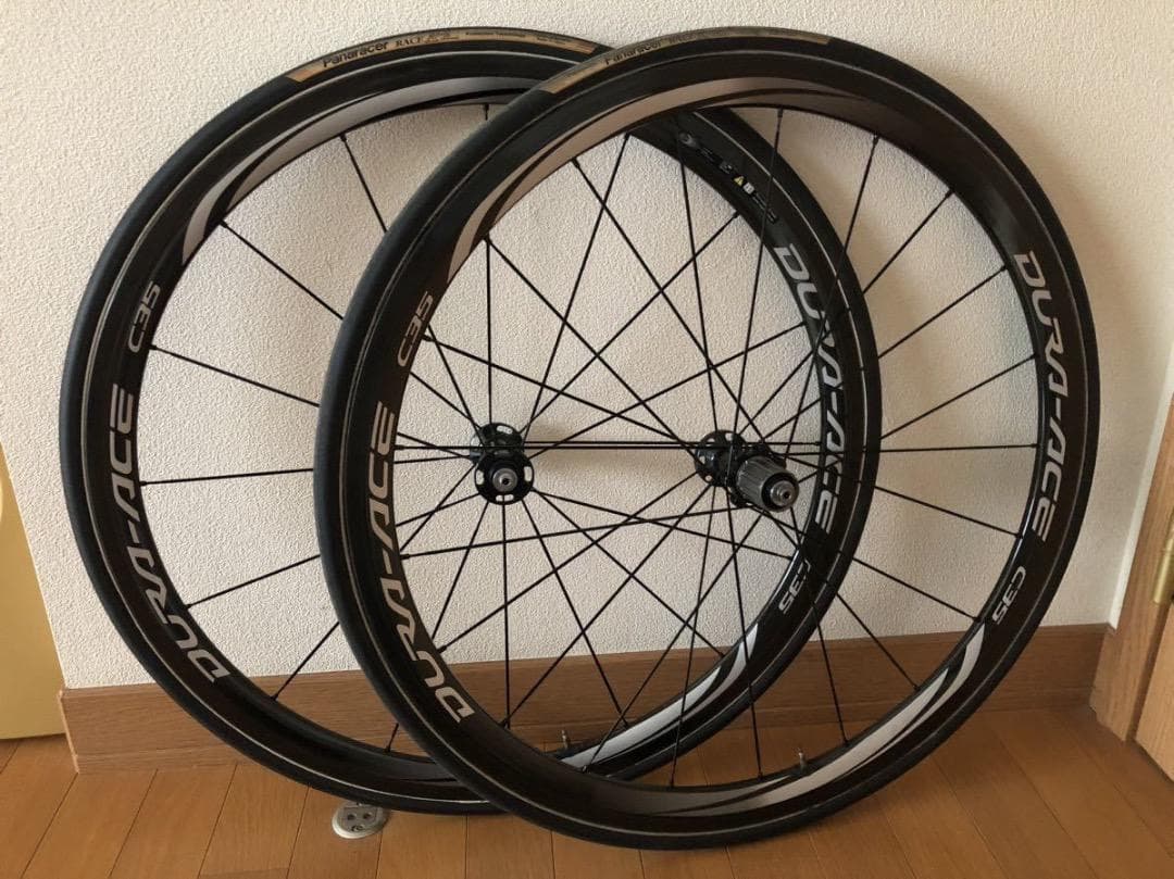 シマノカーボンホイール WH-9000C35TU前後タイヤ付11速