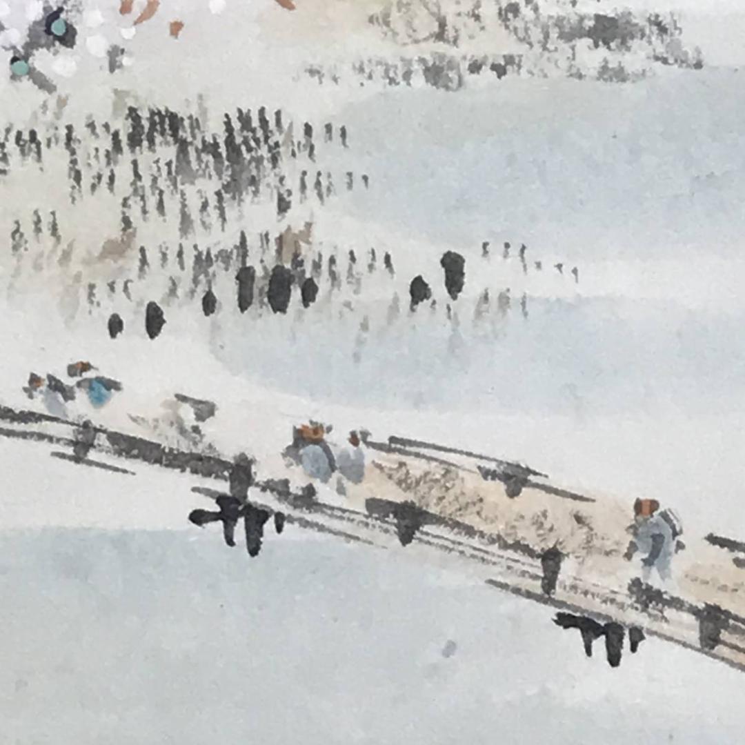 【真作】中村梅庭/嵐山春景図/山水図/横物/掛軸/名家伝来/AD-813