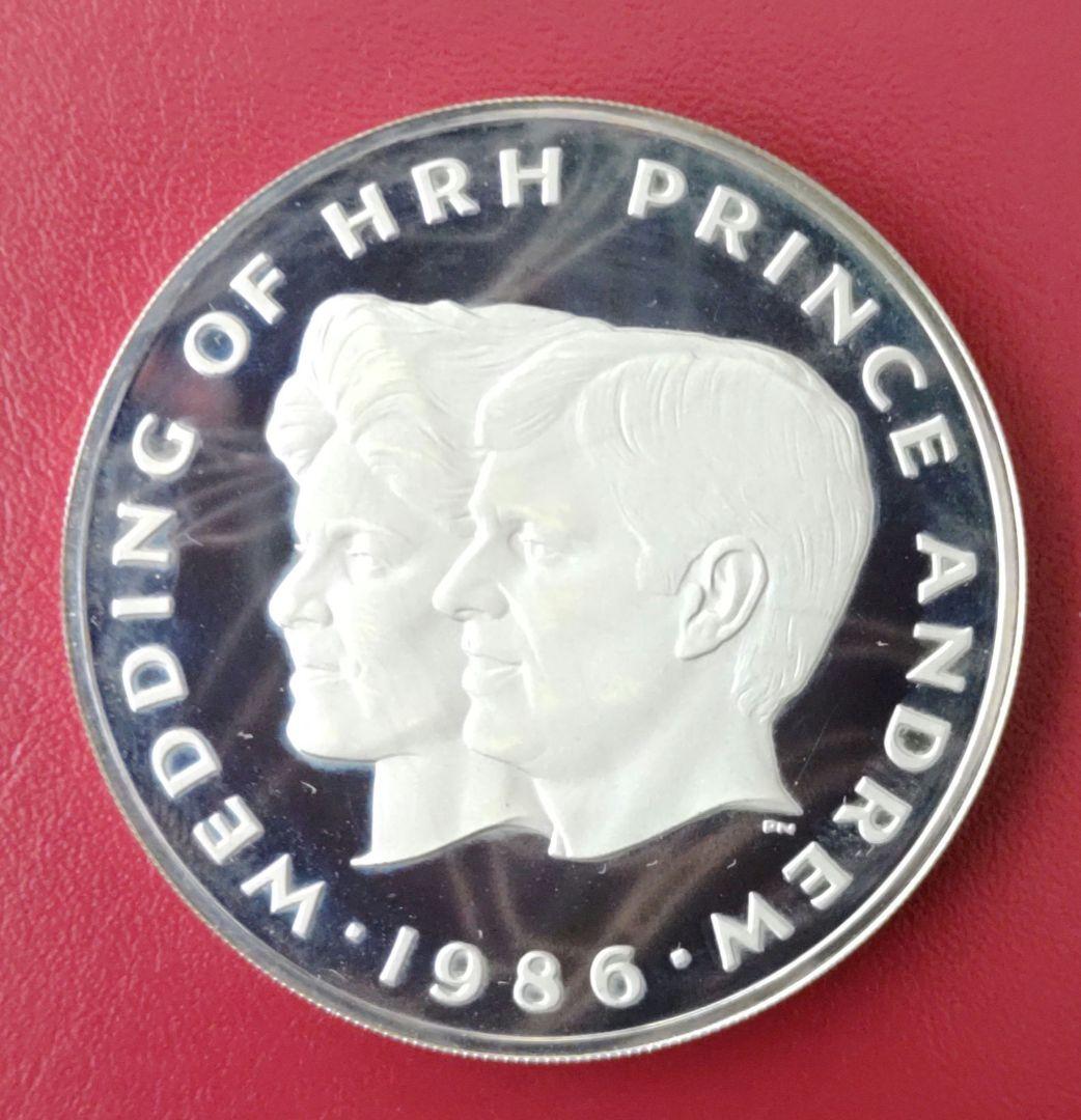 サモア 10タラ アンドリュウ王子結婚記念銀貨 1986年