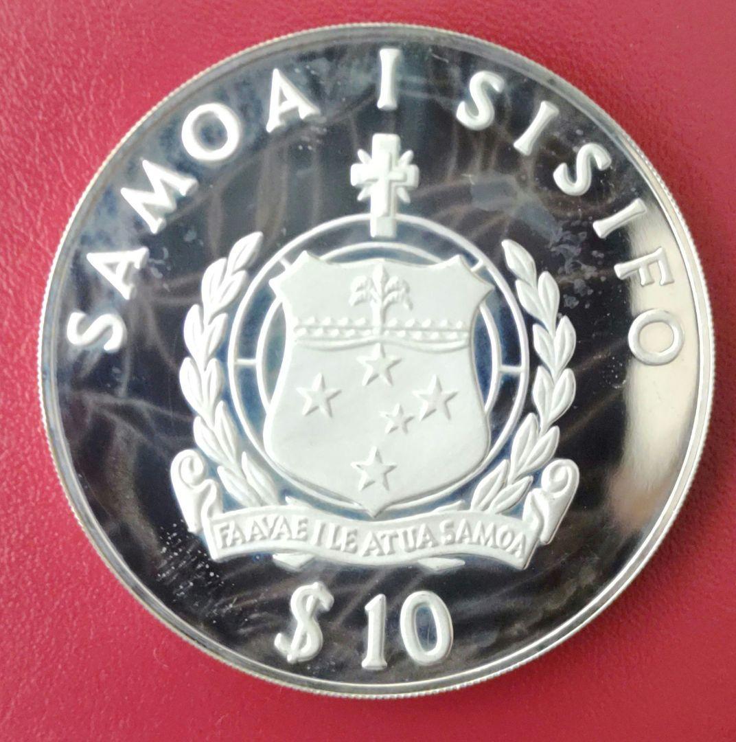 サモア 10タラ アンドリュウ王子結婚記念銀貨 1986年