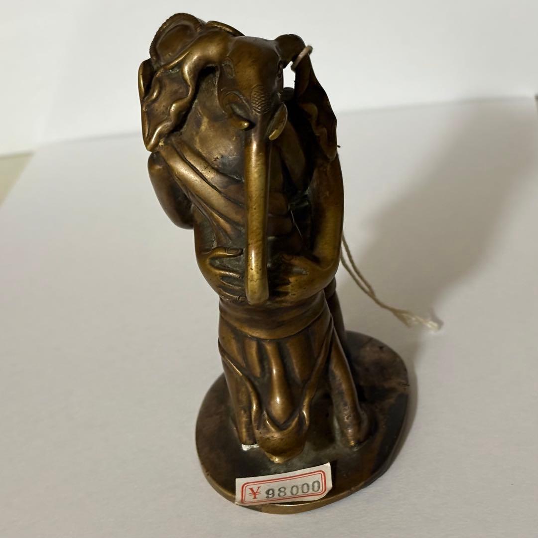 《 チベット密教　新品1点物 》 オリジナル　金張り　歓喜天 ガネーシャ 秘仏