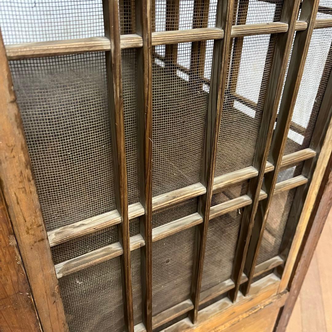 【アンティーク】昭和レトロ ガラス戸棚 食器棚 小引出し キャビネット 古家具