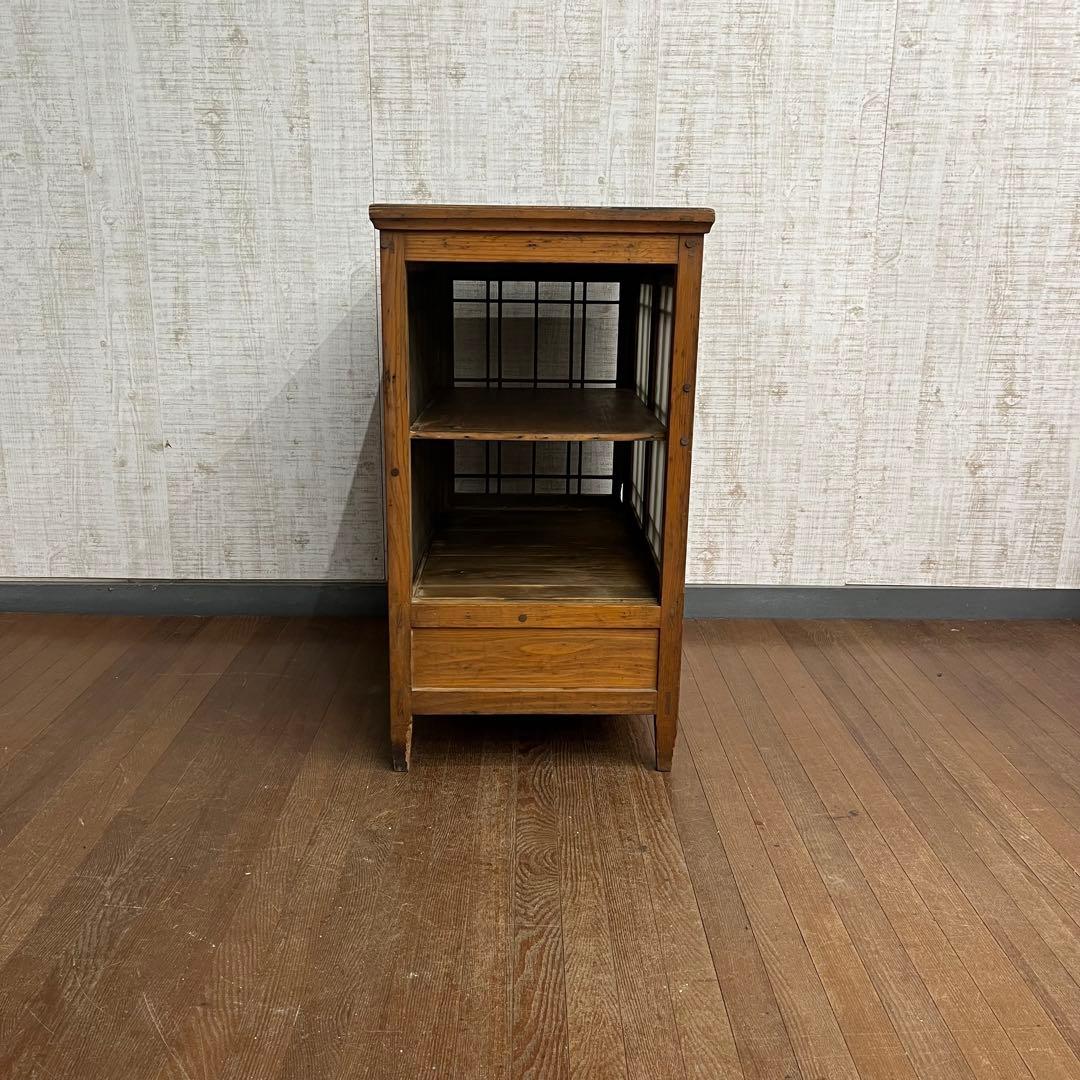 【アンティーク】昭和レトロ ガラス戸棚 食器棚 小引出し キャビネット 古家具