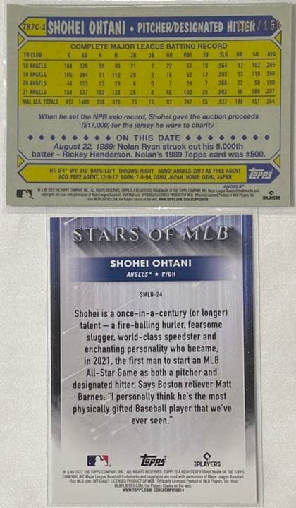 大谷翔平Toppsシリーズ1 1987クロームシルバーパック・ブルーパラレル