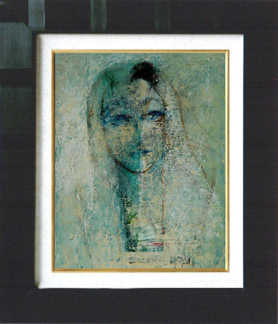 油絵 菅家令子 絵 絵画 インテリア 額付(銀) F4-070112 人物 女性