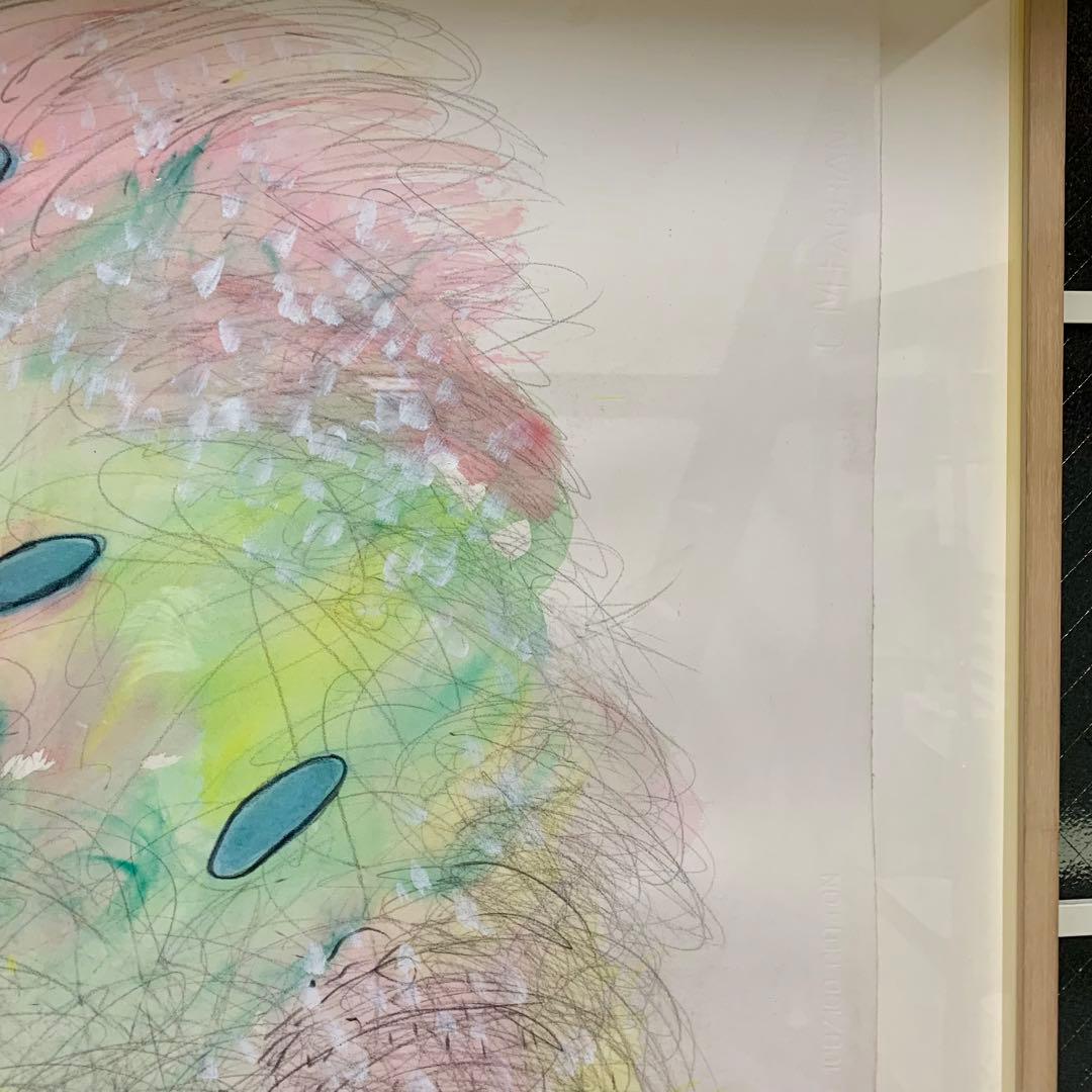 ✨ 抽象的な水彩+鉛筆画 フレーム付き