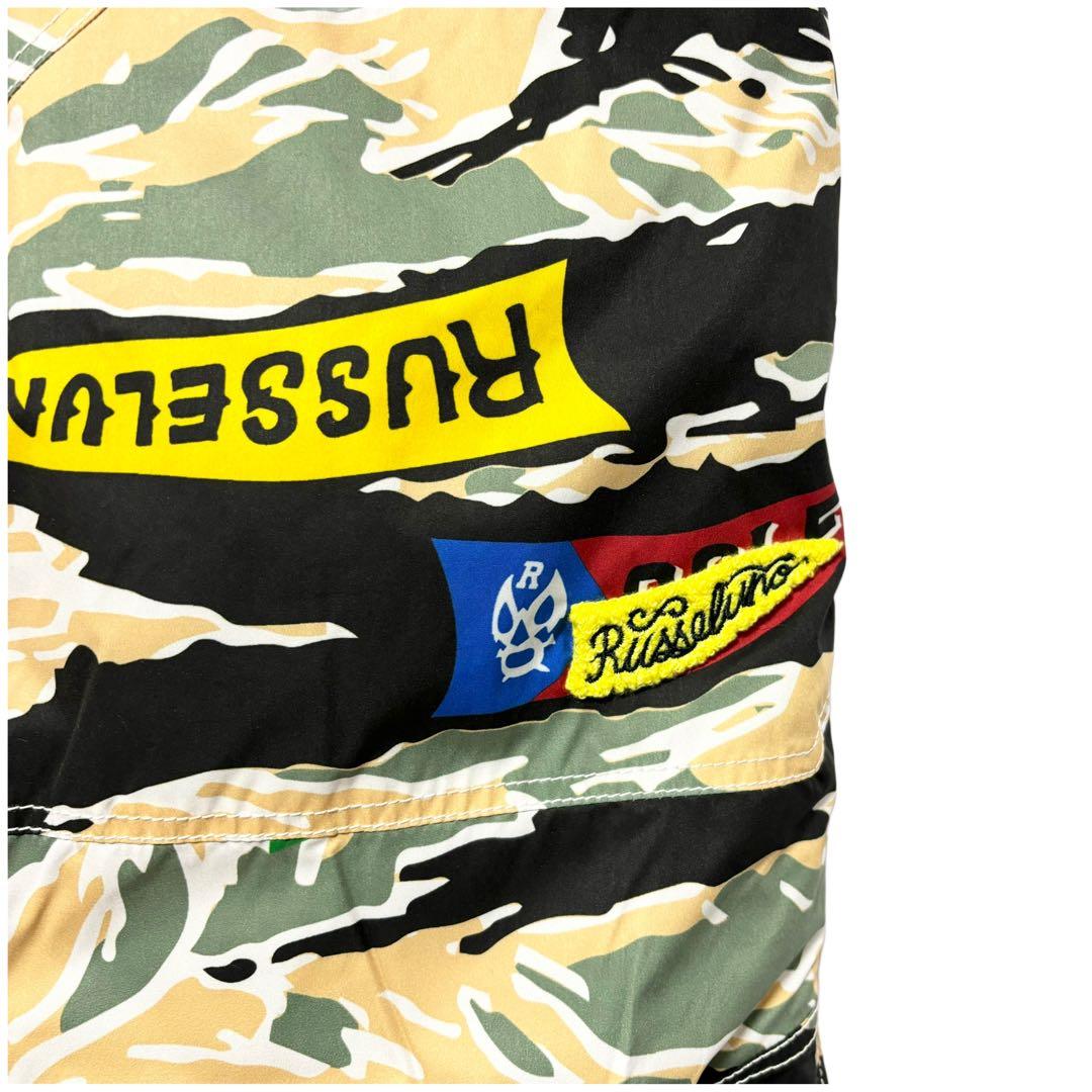 新品 ラッセルノ ゴルフ ウィンドストップ パターン ロングパンツ カモ L 5