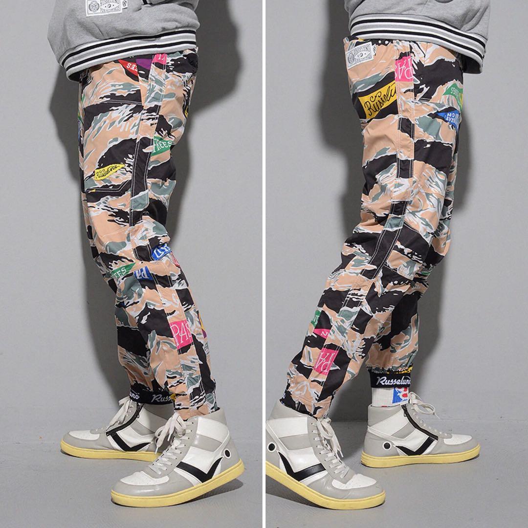 新品 ラッセルノ ゴルフ ウィンドストップ パターン ロングパンツ カモ L 5