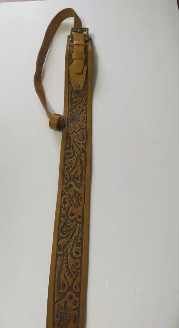 希少 長渕剛着用モデル YAMAHA ギターストラップ本皮型押しレザー