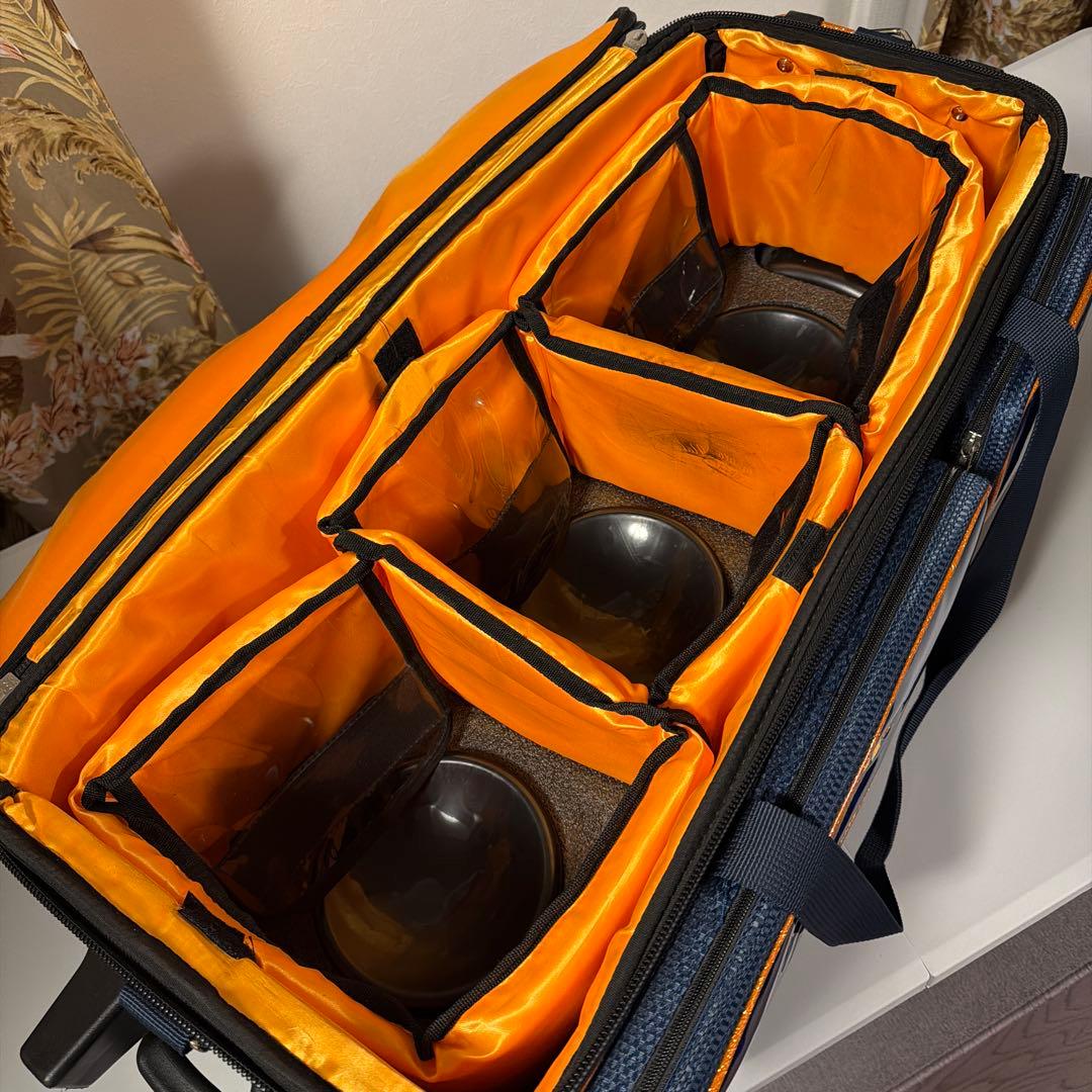 おまけ付！STORM 3個入りボウリング用バッグ ネイビーブルー/オレンジ